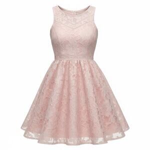 Kiddo by Katie Girls Pink Lace Dress Size 10 Floral Sleeveless Party